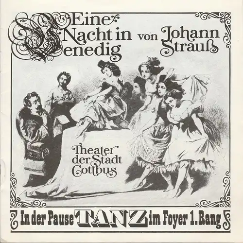 Theater der Stadt Cottbus, Johannes Steurich, Peter Wittig, Walter Böhm: Programmheft Johann Strauß EINE NACHT IN VENEDIG Premiere 3. + 10. Februar 1979 Spielzeit 1978 / 79 Heft 5. 