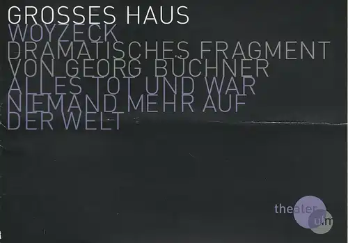 Theater Ulm, Andreas von Studnitz, Michael Sommer, Jochen Klenk (Fotos): Programmheft Georg Büchner WOYZECK Premiere 11. Februar 2010 Großes Haus Spielzeit 2009 / 2010. 
