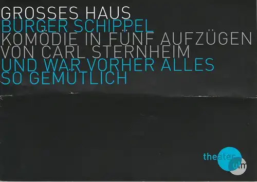 Theater Ulm, Andreas von Studnitz, Silke Meier-Künzel, Martin Kaufhold (Fotos): Programmheft Carl Sternheim BÜRGER SCHNIPPEL Premiere 18. November 2010 Großes Haus Spielzeit 2010 / 2011. 