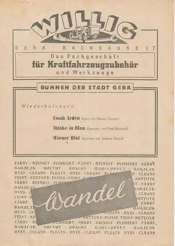 Bühnen der Stadt Gera, Walter Brandt: Programmheft Gherardo Gherardi O DIESE KINDER ca. 1946. 