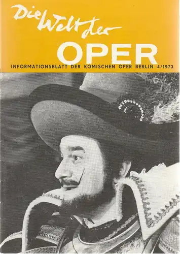 Komische Oper Berlin DDR, Stephan Stompor: DIE WELT DER OPER Informationsblatt der Komischen Oper 4 / 1973. 