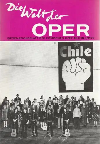 Komische Oper Berlin DDR, Stephan Stompor: DIE WELT DER OPER Informationsblatt der Komischen Oper 1 / 1975. 