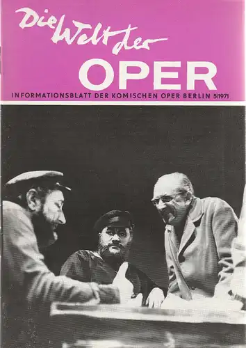 Komische Oper Berlin DDR, Stephan Stompor: DIE WELT DER OPER Informationsblatt der Komischen Oper 5 / 1971. 