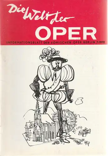 Komische Oper Berlin DDR, Stephan Stompor: DIE WELT DER OPER Informationsblatt der Komischen Oper 7 / 1972. 