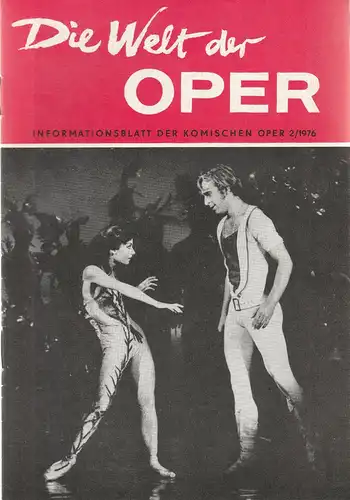 Komische Oper Berlin DDR, Stephan Stompor: DIE WELT DER OPER Informationsblatt der Komischen Oper 2 / 1976. 