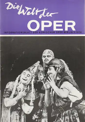 Komische Oper Berlin DDR, Stephan Stompor: DIE WELT DER OPER Informationsblatt der Komischen Oper 9 / 1974. 