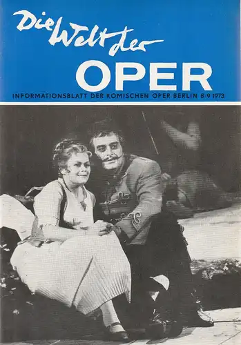 Komische Oper Berlin DDR, Stephan Stompor: DIE WELT DER OPER Informationsblatt der Komischen Oper 8 / 9 1973. 