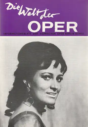 Komische Oper Berlin DDR, Stephan Stompor: DIE WELT DER OPER Informationsblatt der Komischen Oper 10 / 1973. 