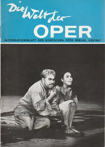 Komische Oper Berlin DDR, Horst Seeger, Stephan Stompor: DIE WELT DER OPER Informationsblatt der Komischen Oper 9 - 10 / 1967. 