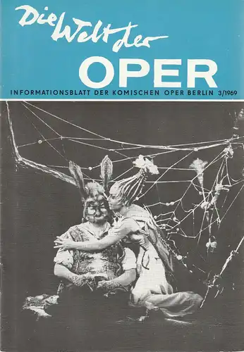 Komische Oper Berlin DDR, Horst Seeger, Stephan Stompor: DIE WELT DER OPER Informationsblatt der Komischen Oper 3 / 1969. 