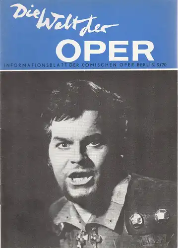Komische Oper Berlin DDR, Stephan Stompor, Horst Seeger: DIE WELT DER OPER Informationsblatt der Komischen Oper 9 / 1970. 