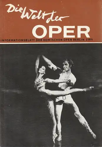 Komische Oper Berlin DDR, Stephan Stompor, Horst Seeger: DIE WELT DER OPER Informationsblatt der Komischen Oper 2 / 1971. 