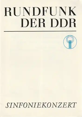 Rundfunk der DDR: Programmheft RUNDFUNK DER DDR SINFONIEKONZERT  6. ANRECHTSKONZERT HAYDN-STRAWINSKY ZYKLUS 19. April 1982 Metropol-Theater. 