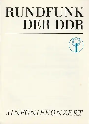 Rundfunk der DDR: Programmheft RUNDFUNK DER DDR SINFONIEKONZERT  5. ANRECHTSKONZERT HAYDN-STRAWINSKY ZYKLUS 8. März 1982 Metropol-Theater. 