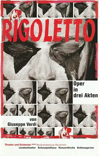 Theater und Orchester Neubrandenburg / Neustrelitz, Wilhelm Denne, Chantal Obermair: Programmheft Giuseppe Verdi RIGOLETTO Premiere 24. März 2012 Landestheater Neustrelitz Spielzeit 2011 / 2012 Heft 8. 