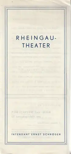 Rheingau Theater, Ernst Schröder: Programmheft Albert Camus CALIGULA. 