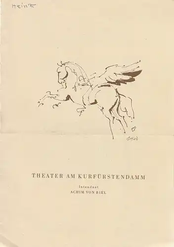 Theater am Kurfürstendamm, Achim von Biel, Werba KG: Programmheft William Shakespeare EIN SOMMERNACHTSTRAUM. 