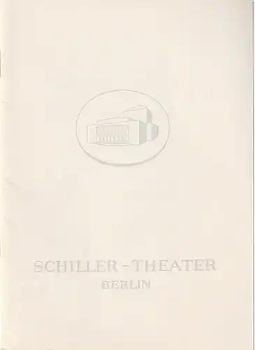 Schiller-Theater Berlin, Boleslaw Barlog, Albert Beßler: Programmheft William Shakespeare WIE ES EUCH GEFÄLLT Spielzeit 1961 / 62 Heft 118. 