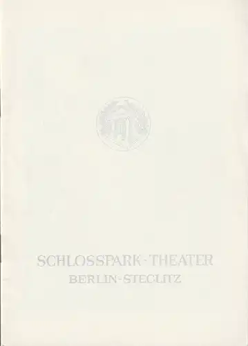 Schlosspark Theater, Boleslaw Barlog, Albert Beßler: Programmheft Eugene Ionesco DER KÖNIG STIRBT Spielzeit 1964 / 65 Heft 122. 