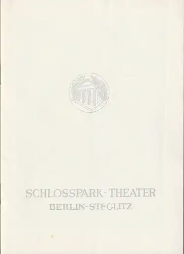Schlosspark Theater Berlin-Steglitz, Boleslaw Barlog, Albert Beßler: Programmheft Murray Schisgal LIIIEBE Spielzeit 1964 / 65 Heft 130. 