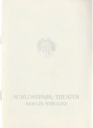 Schlosspark Theater, Boleslaw Barlog, Albert Beßler: Programmheft Jean Giraudoux INTERMEZZO Spielzeit 1964 / 65 Heft 131. 
