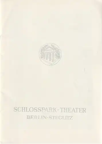 Schlosspark Theater, Boleslaw Barlog, Albert Beßler: Programmheft James Saunders EIN DUFT VON BLUMEN Spielzeit 1964 / 65 Heft 129  (A scent of Flowers ). 