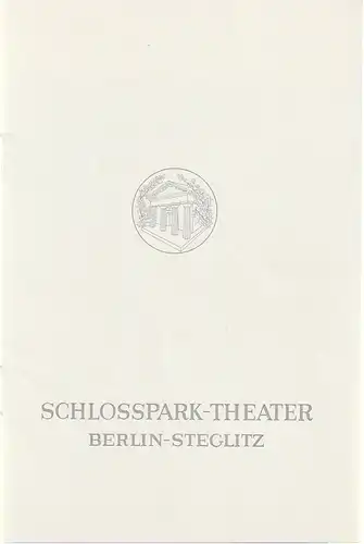 Schlosspark-Theater, Berlin-Steglitz, Boleslaw Barlog, Albert Beßler: Programmheft Samuel Beckett DAS LETZTE BAND Spielzeit 1969 / 70 Aufführung der Schiller Theater Werkstatt. 