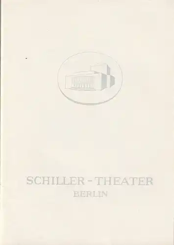 Schiller-Theater, Boleslaw Barlog, Albert Beßler: Programmheft Jean Anouilh BECKET oder DIE EHRE GOTTES Spielzeit 1962 / 63 Heft 101. 