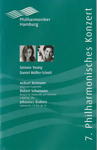 Landesbetrieb Philharmonisches Staatsorchester, Kerstin Schüssler-Bach, Annedore Cordes: Programmheft PHILHARMONIKER HAMBURG  7. PHILHARMONISCHES KONZERT 30. +31. März 2008 Laeiszhalle - Musikhalle Hamburg. 