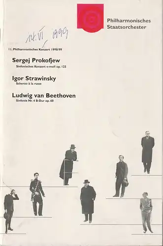 Philharmonisches Staatorchester, Ingo Metzmacher, Albin Hänseroth, Christoph Becher, Annedore Cordes: Programmheft PHILHARMONISCHES STAATSORCHESTER II. PHILHARMONISCHES KONZERT 13. + 14. Juni 1999 Musikhalle ( Laeisz-Halle ). 