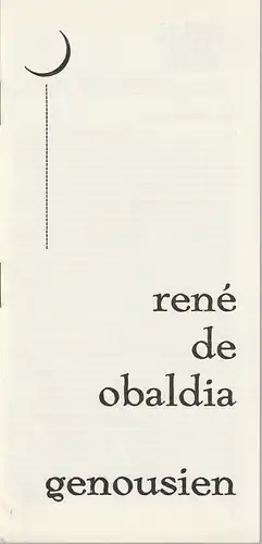 Forum Theater Berlin, Frank Burckner: Programmheft Rene de Obaldia GENOUSIEN 5. Heft Jhrg. 2 1963. 