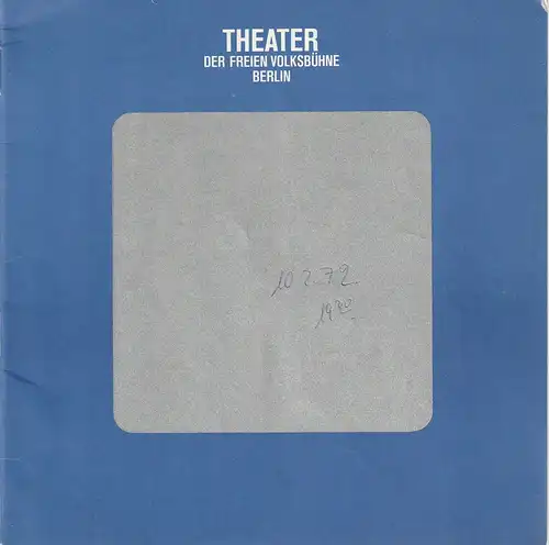 Theater Freie Volksbühne, Horst Balzer, Jürgen Spohn: Progammheft Friedrich Dürrenmatt PORTRÄT EINES PLANETEN  Premiere 27. November 1971. 