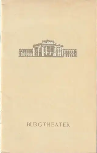 Burgtheater Wien, Friedrich Heer: Programmheft Gerhart Hauptmann VOR SONNENUNTERGANG Wiener Festwochen 1964. 