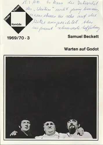 Basler Theater, Komödie, R. B. Christ: Programmheft Samuel Beckett WARTEN AUF GODOT Spielzeit 1969 / 70 - 3. 