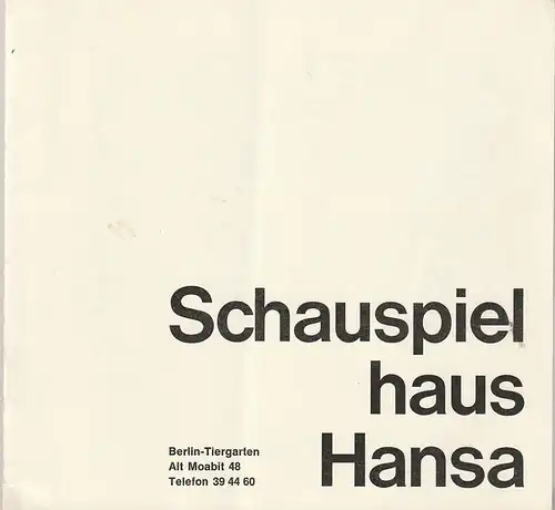 Schauspielhaus Hansa Berlin-Tiergarten, P. Esser: Programmheft Ladislas Fodor EUROPA UND DER STIER. 