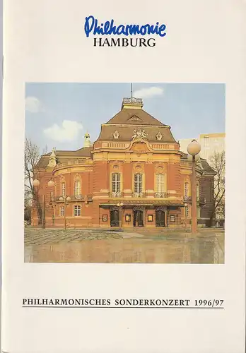 Philharmonie Hamburg, Klaus Angermann, Annedore Cordes: Programmheft PHILHARMONISCHES SONDERKONZERT 19. November 1996 Hauptkirche St. Michaelis Spielzeit 1996 / 97. 