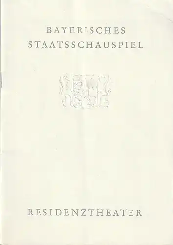 Bayerisches Staatsschauspiel Helmut Henrichs, Dieter Hackemann: Programmheft Gerhart Hauptmann DIE RATTEN Premiere 31. März 1966 Residenztheater Blätter des Bayerischen Staatsschauspiels. 