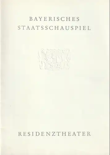 Bayerisches Staatsschauspiel Helmut Henrichs, Wolfgang Kirchner: Programmheft Peter Ustinov ENDSPURT Premiere 6. April 1963 Residenztheater Blätter des Bayerischen Staatsschauspiels. 