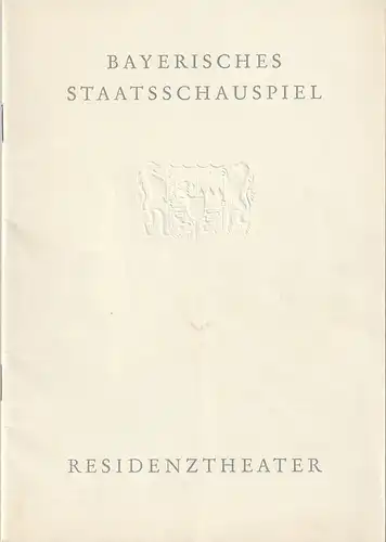 Bayerisches Staatsschauspiel Helmut Henrichs, Wolfgang Kirchner: Programmheft Millard Lampell DIE MAUER Premiere 7. November 1961  Residenztheater Blätter des Bayerischen Staatsschauspiels. 