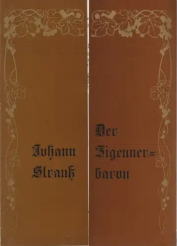 Eduard-von-Winterstein-Theater Annaberg, Regina Brauer, Jürgen Banse: Programmheft Johann Strauß DER ZIGEUNERBARON Premiere 22. März 1987 Spielzeit 1986 / 87 Heft 13. 