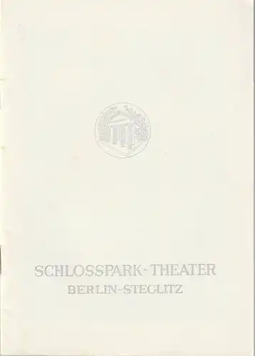 Schlosspark Theater Berlin-Steglitz, Boleslaw Barlog, Alfred Beßler: Programmheft Murray Schisgal LIIIEBE 7. April 1965 Spielzeit  1964 / 65 Heft 130. 