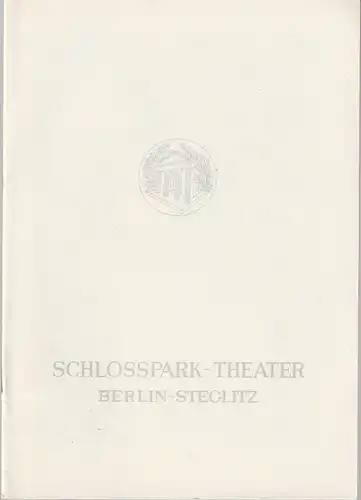 Schlosspark Theater Berlin-Steglitz, Boleslaw Barlog, Alfred Beßler: Programmheft James Saunders EIN DUFT VON BLUMEN Spielzeit 1964 / 65 Heft 129. 