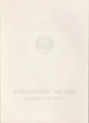 Schlosspark Theater Berlin-Steglitz, Boleslaw Barlog, Albert Beßler: Programmheft Henrik Ibsen EIN VOLKSFEIND Spielzeit 1960 / 61 Heft 93. 