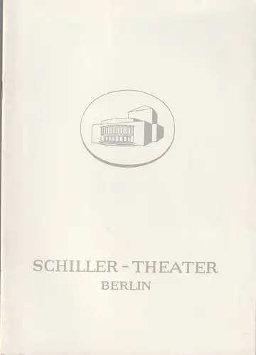 Schiller-Theater, Boleslaw Barlog, Albert Beßler: Programmheft Friedrich Schiller DIE RÄUBER Spielzeit 1958 / 59 Heft 80. 