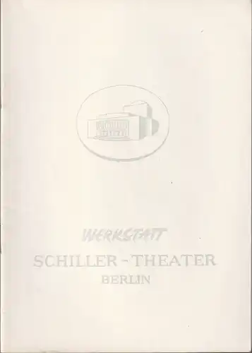 Schiller-Theater Werkstatt, Boleslaw Barlog, Albert Beßler: Programmheft Samuel Beckett DAS LETZTE BAND / Edward Albee DIE ZOO-GESCHICHTE Spielzeit 1960 / 61 Heft 89. 