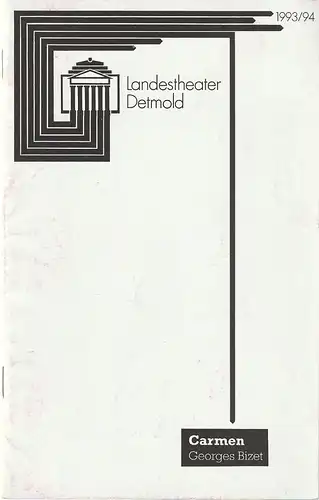 Landestheater Detmold, Ulf Reiher, Elisabeth Wirtz: Programmheft Georges Bizet CARMEN Premiere 9. Oktober 1993 Spielzeit 1993 / 94 Heft 4. 