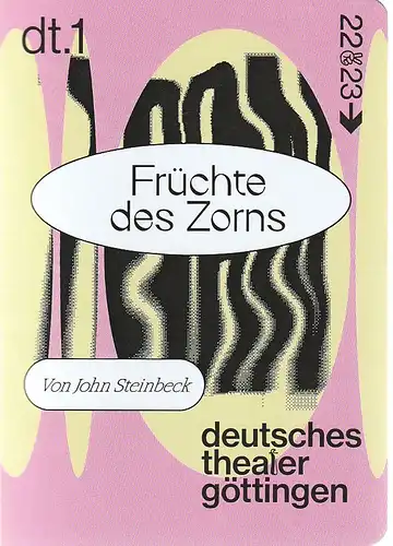 Deutsches Theater Göttingen, Erich Sidler, Jascha Fendel, Isabel Winarsch ( Probenfotos ): Programmheft John Steinbeck FRÜCHTE DES ZORNS Premiere 5. November 2022 Spielzeit 2022 / 23 974. 