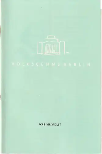 Volksbühne am Luxemburgplatz, Hans Baltzer ( Illustrationen ): Programmheft William Shakespeare WAS IHR WOLLT Spielzeit 1960 / 61 Heft 42. 