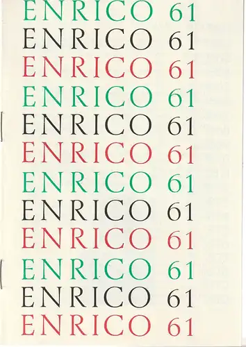 Mecklenburgisches Staatstheater Schwerin, Rudi Kostka, Peter Kaiser: Programmheft Renato Rascel ENRICO 61 Premiere 22. März 1970 Spielzeit 1969 / 70 Heft 19. 