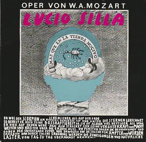 Hans-Otto-Theater Potsdam, Gero Hammer, Carola gerbert: Programmheft Wolfgang Amadeus Mozart LUCIO SILLA Premiere 29. Mai 1988 Spielzeit 1987 / 88 Nr. 13. 